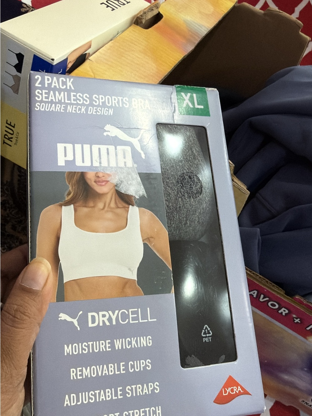 Puma Seamless Sports Bra Duo in White and Black